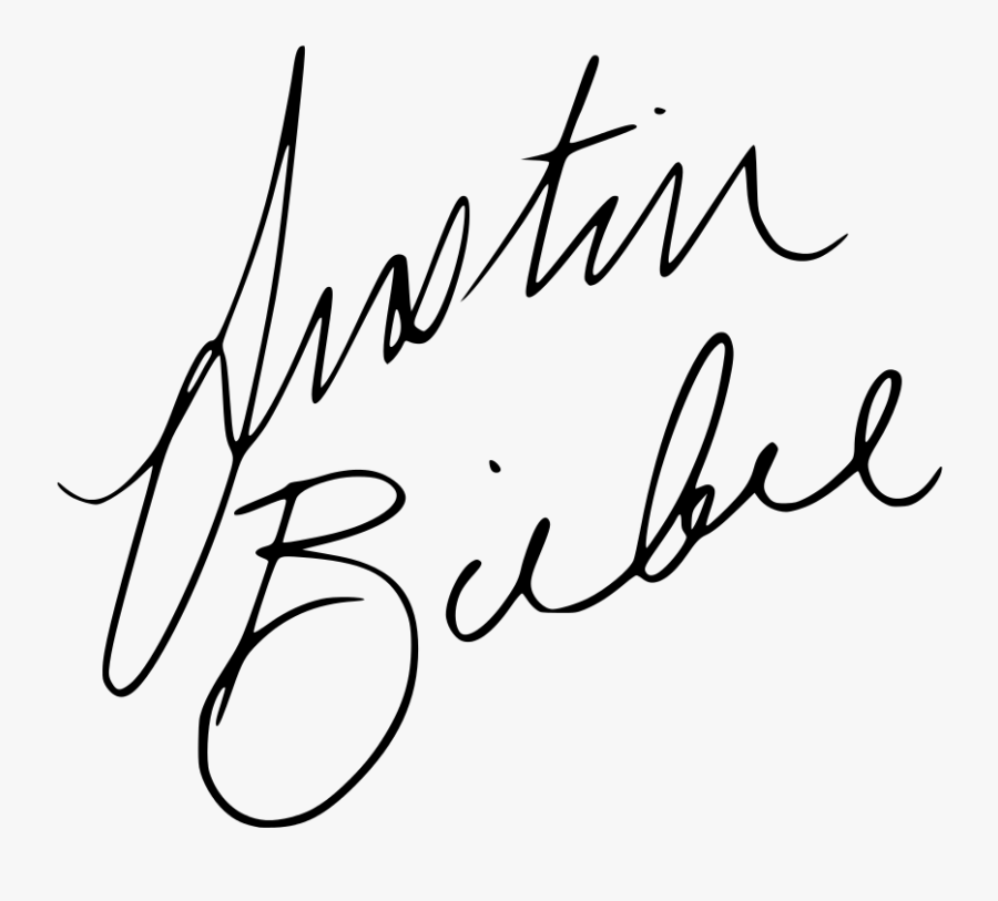 Autograph Signature Singer-songwriter Rbmg - Justin Bieber Aláírása, Transparent Clipart