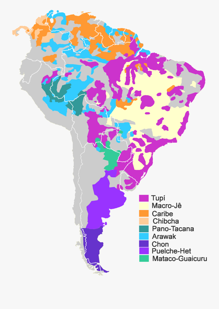 South America Native Map, Transparent Clipart