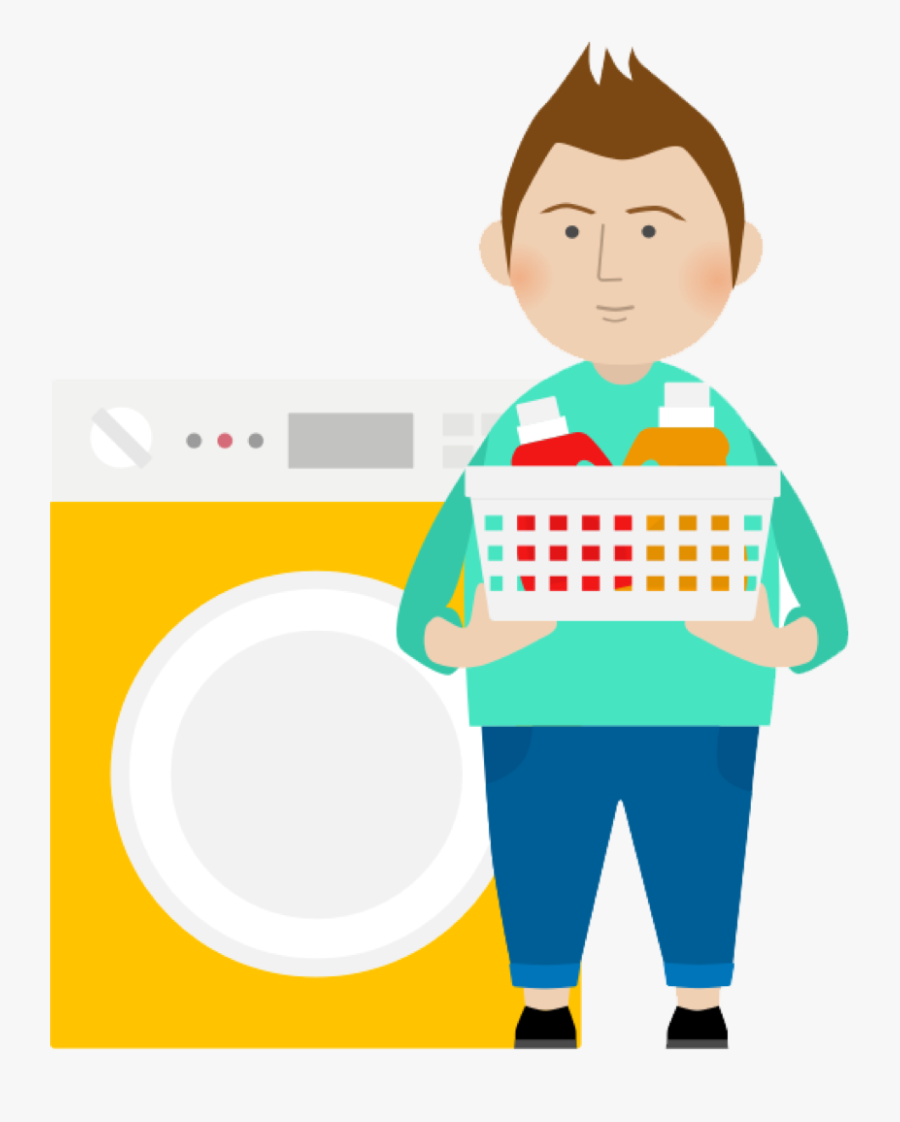 Laundry Delivery Boy Cartoon, Transparent Clipart