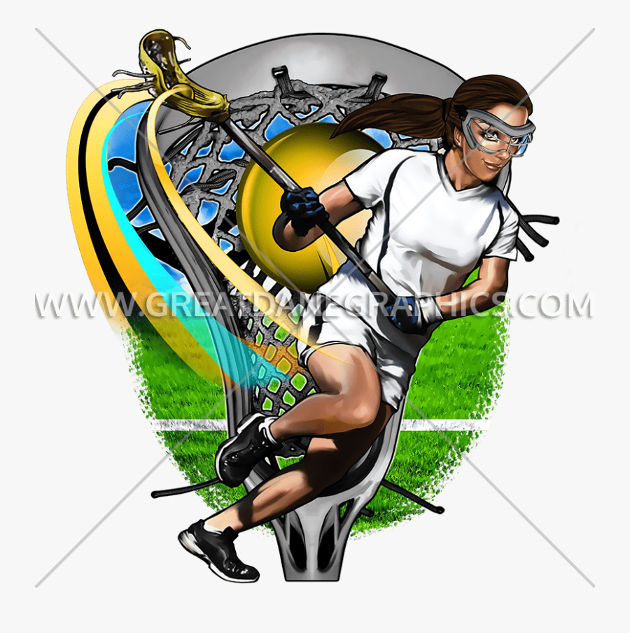 Girl Run Production Ready - Girls Lacrosse Graphics, Transparent Clipart