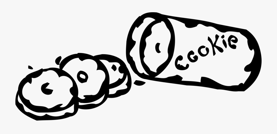 Vector Illustration Of Retail Package Of Baked Cookie - Package Of Cookies Drawing, Transparent Clipart