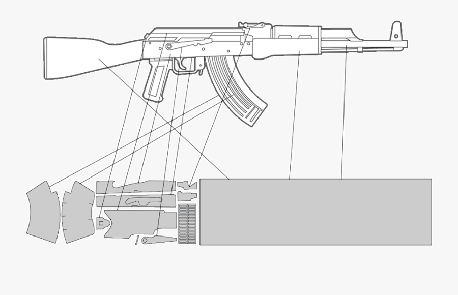 Ak-47 Rifle Skin Kit Template - Ak 47 Skin Template , Free Transparent Cl.....