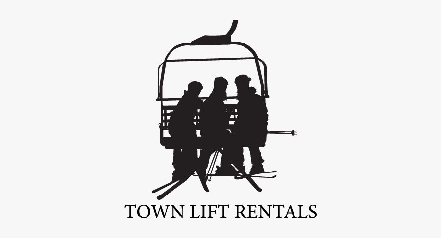 Town Lift Ski And Snowboard Rentals - Chair Lift Drawing Father And Kids, Transparent Clipart