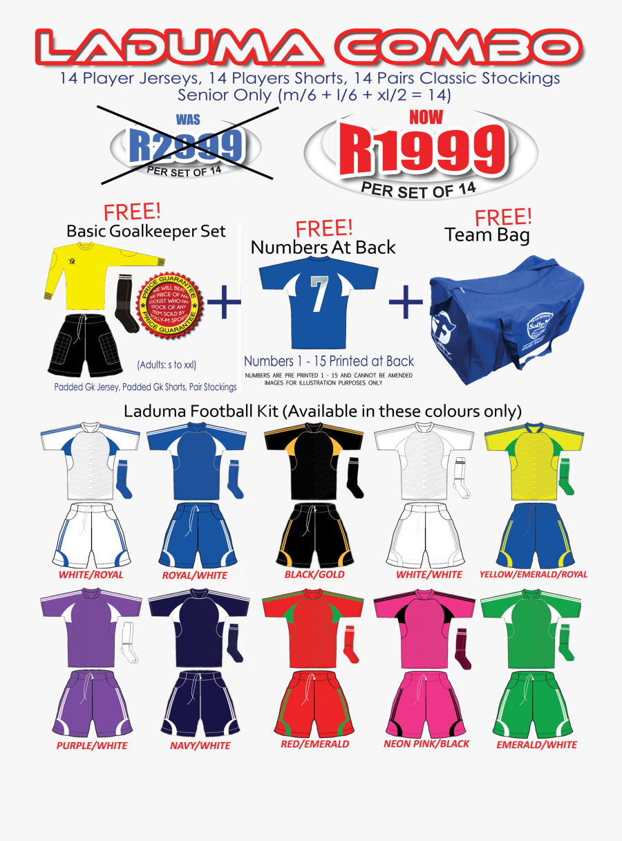 Soccer/football Combos - Solly M Soccer Kits, Transparent Clipart