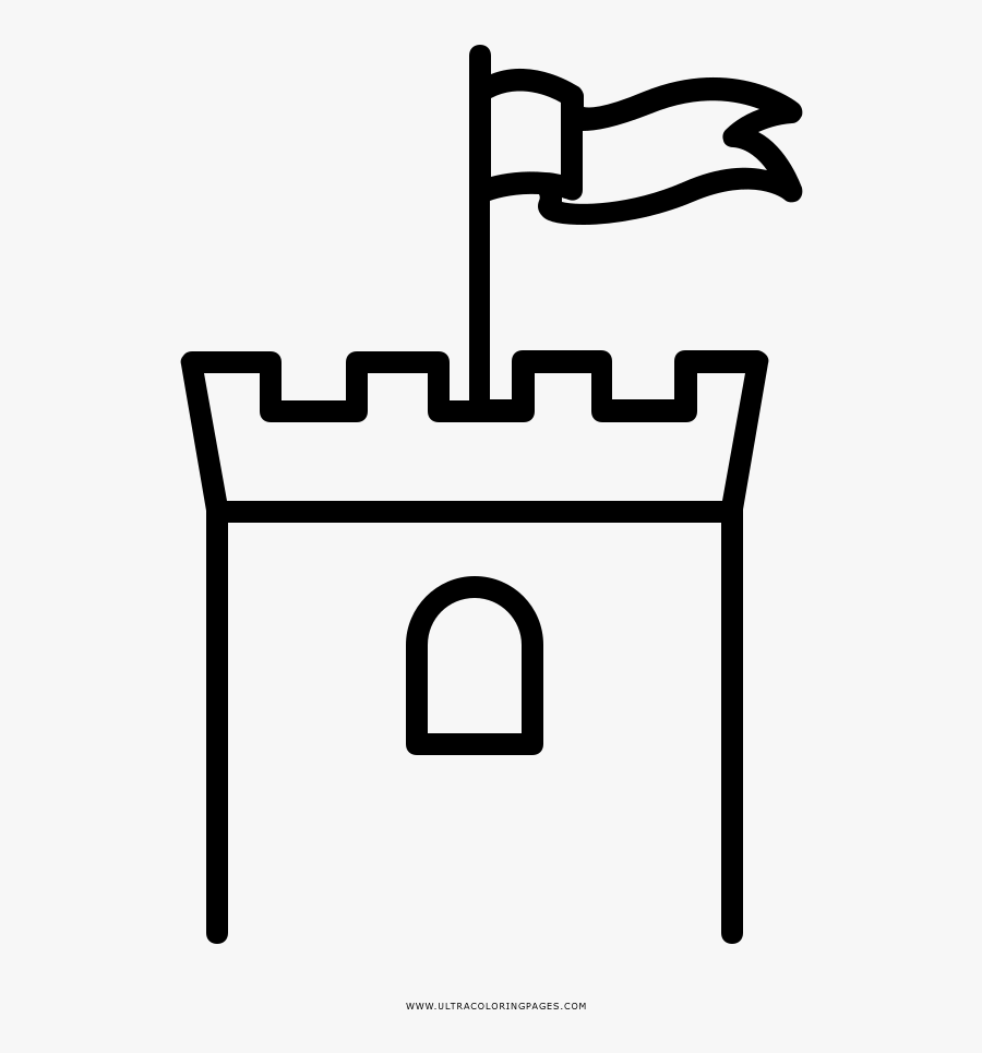 Castle Tower Coloring Page, Transparent Clipart