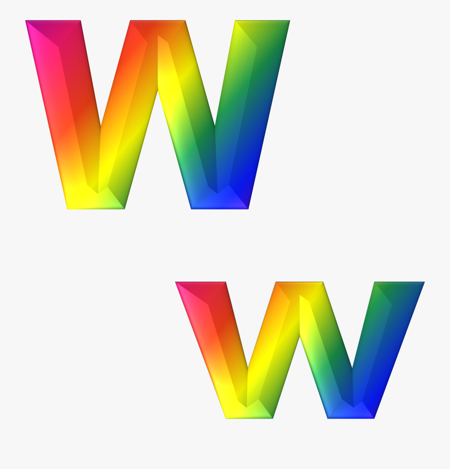 Letter W 3d Abc Alphabet Rainbow - Clipart Letters Free Rainbow Alphabet Png, Transparent Clipart