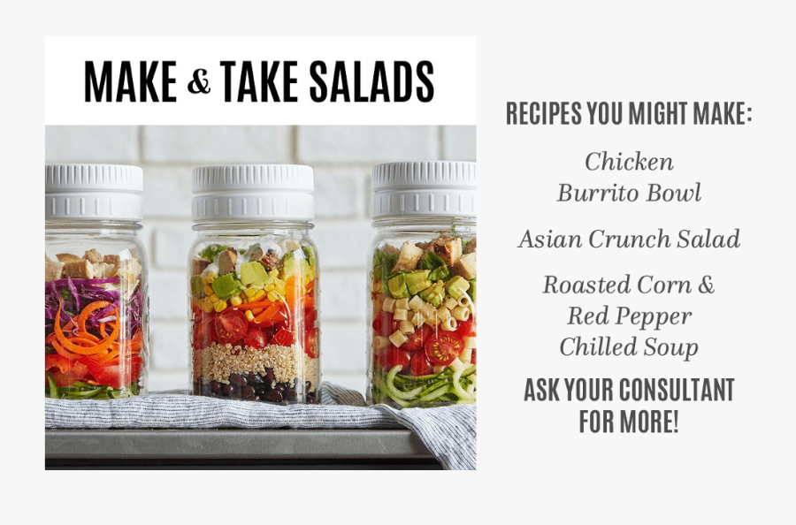 Make And Take Salad Jar Pampered Chef - Pampered Chef Make And Take Recipes, Transparent Clipart