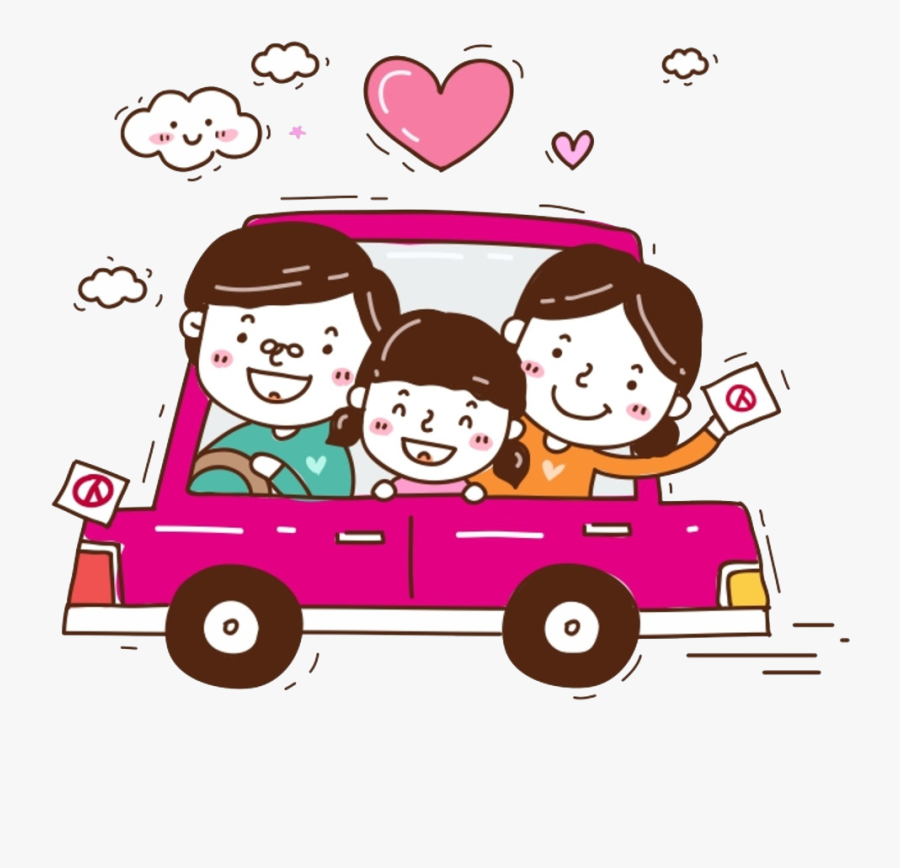 Cartoon Fundal Clip Art - Car Cartoon Family Png, Transparent Clipart
