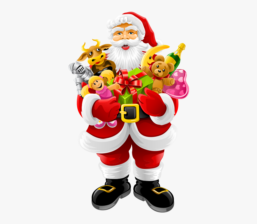 Papa Noel Con Regalos, Transparent Clipart