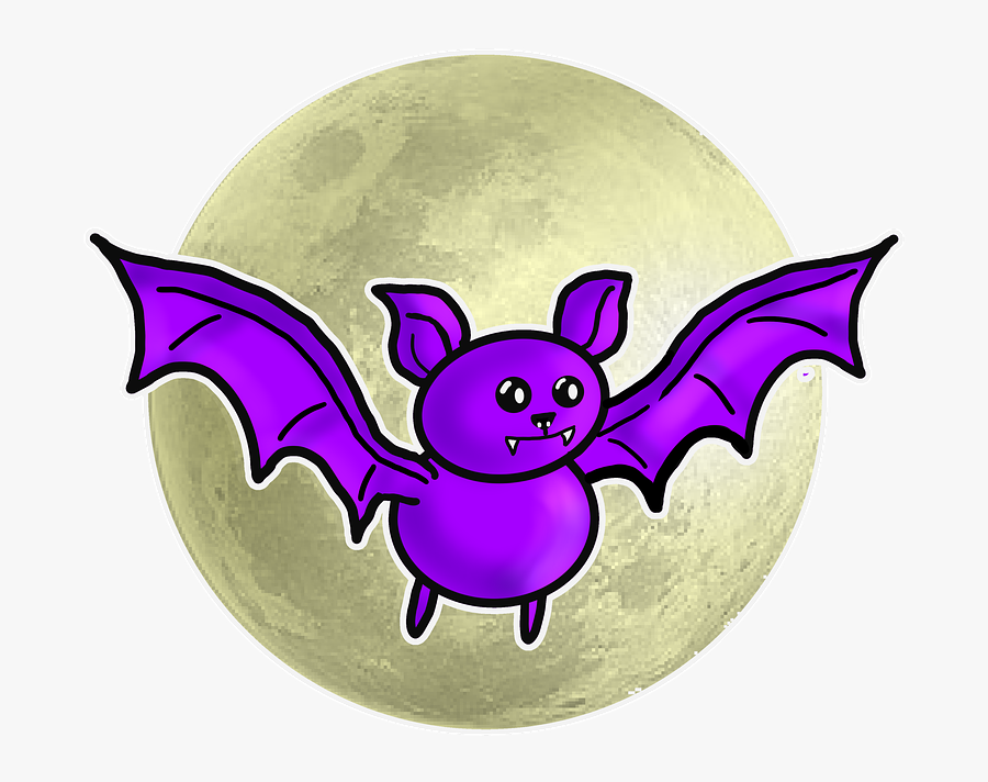 Bat Halloween Moon Free Photo - Kelelawar Bulan Halloween, Transparent Clipart