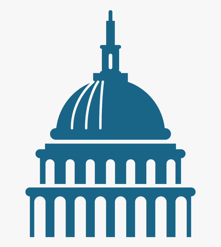 Us Capitol Building Silhouette, Transparent Clipart