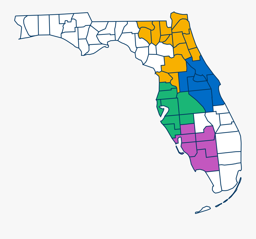 Florida Middle Districts - Illustration, Transparent Clipart