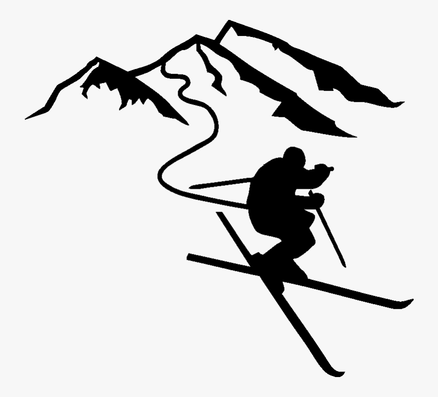 Alpine Skiing Sport - Skier Silhouette, Transparent Clipart