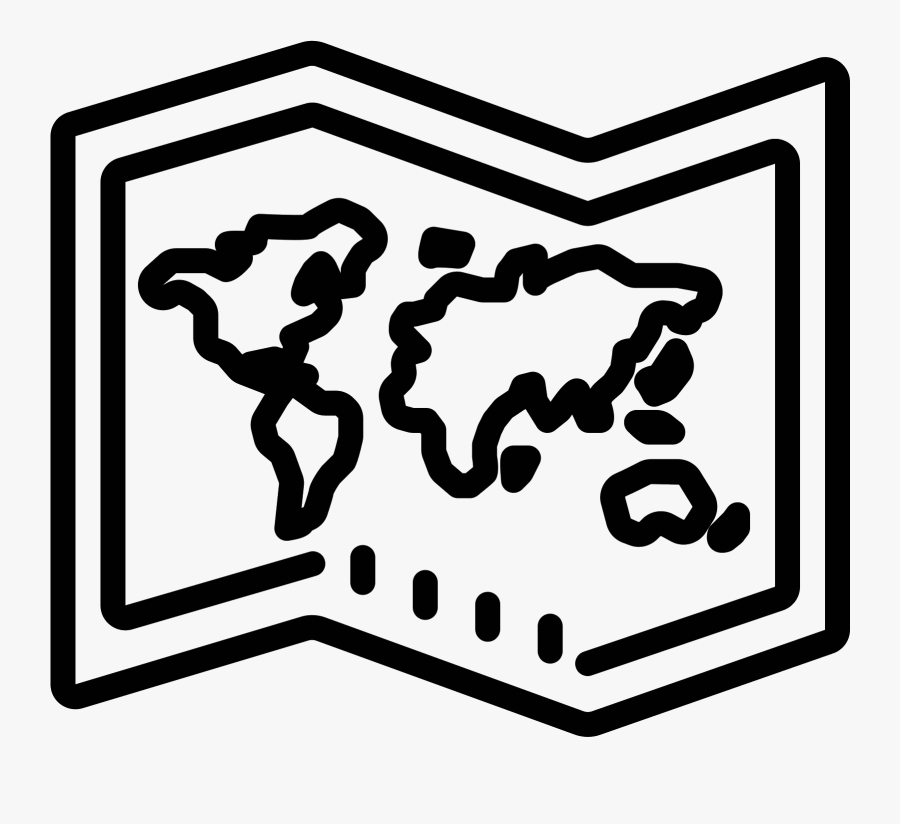 World Map Icon - Black And White Map Clipart, Transparent Clipart