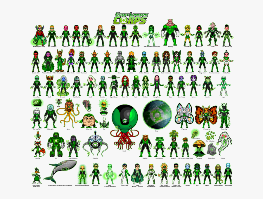 Greenlanternsall Richb - Green Lantern Corps Microheroes, Transparent Clipart