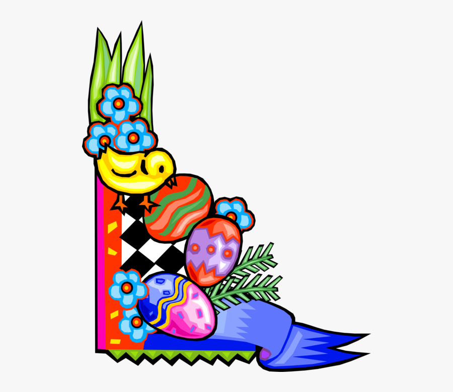 Vector Illustration Of Decorated Pascha Easter Egg - Easter Clip Art Borders, Transparent Clipart