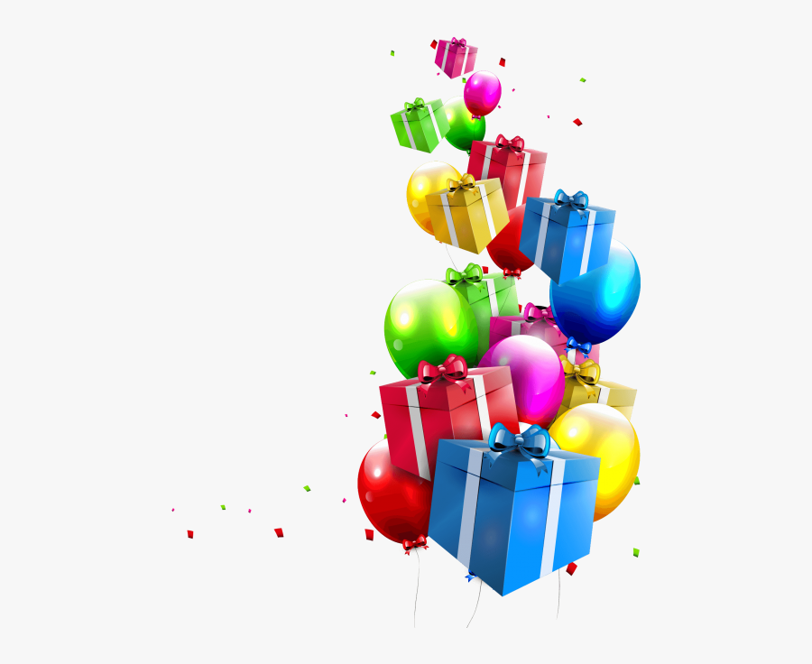 Birthday Png Gift - Birthday Balloons And Gifts Png, Transparent Clipart