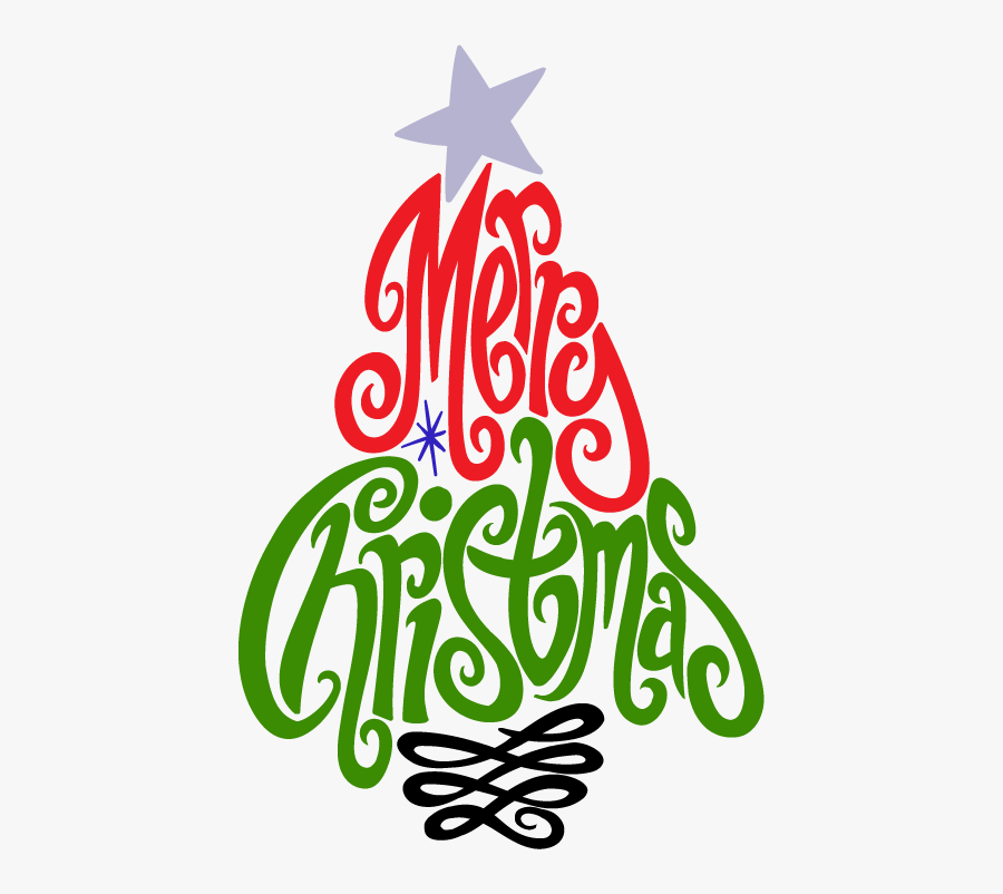 Merry Christmas Tree Svg & Dxf - Transparent Christmas Quote Svg, Transparent Clipart