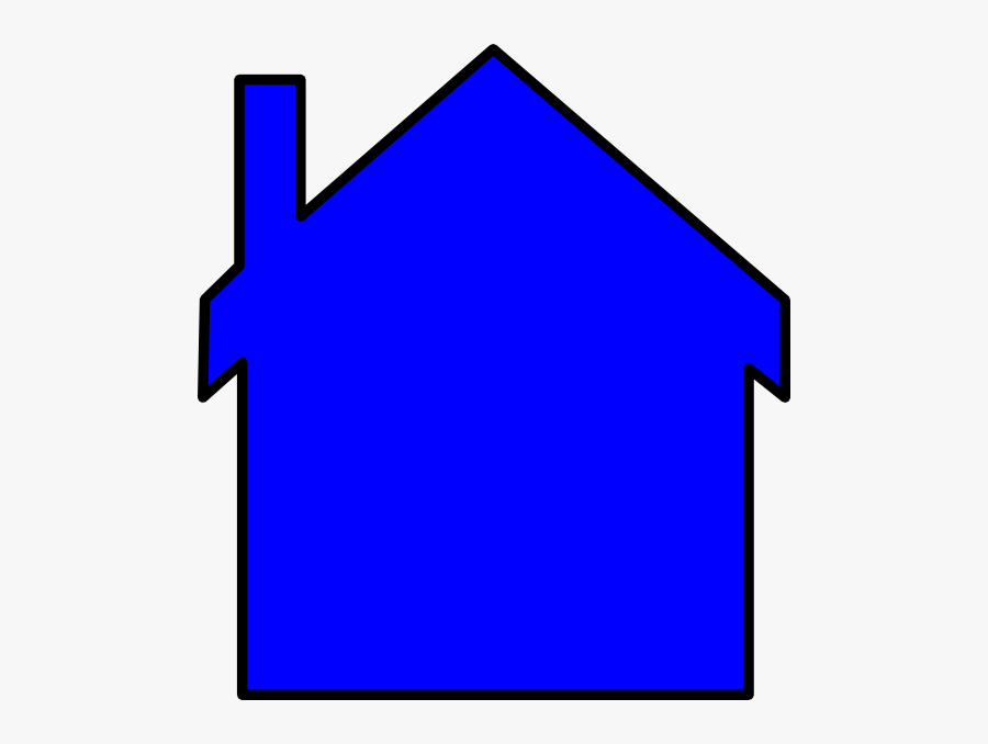 Blue House Outline Clipart, Transparent Clipart