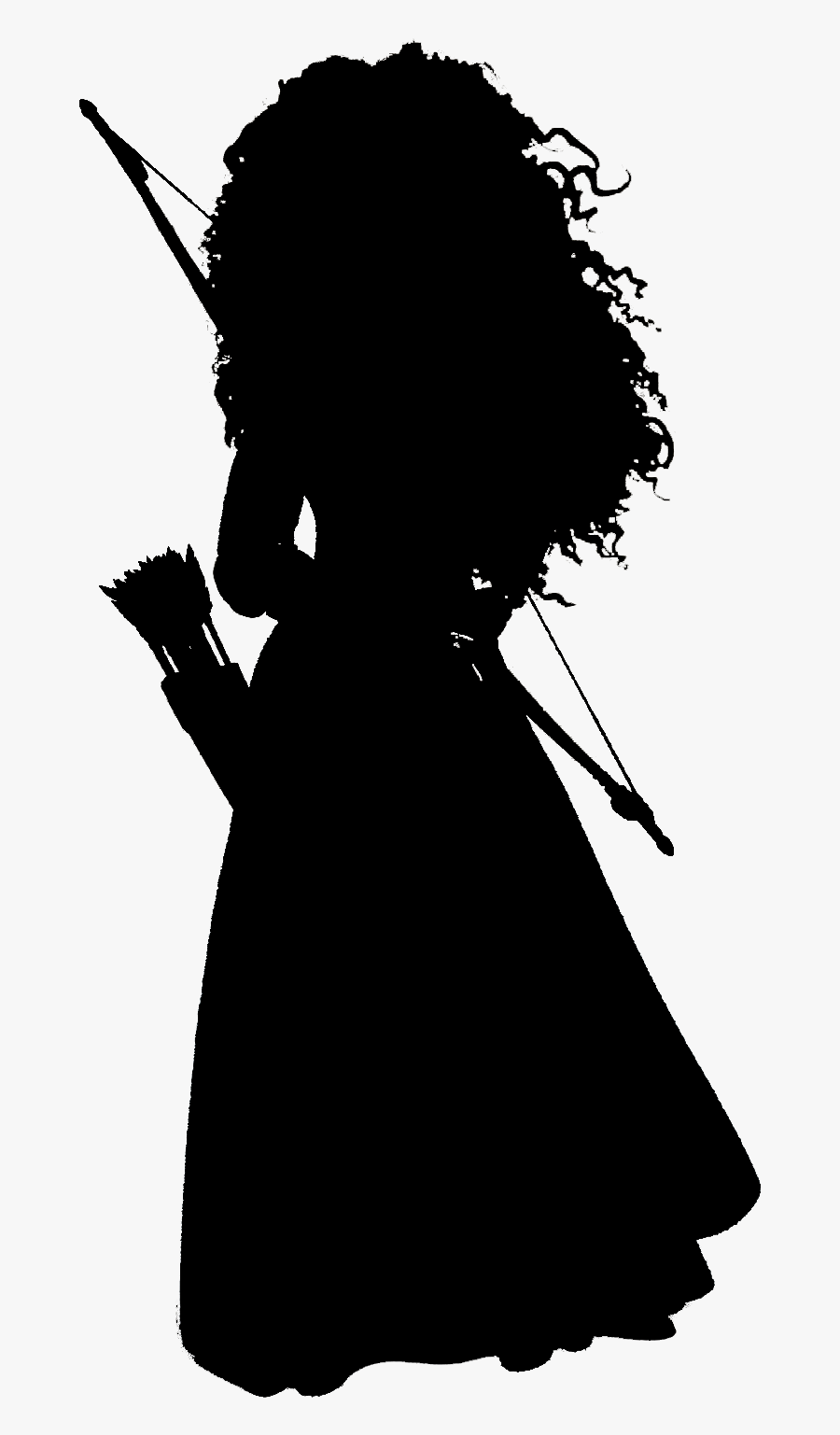 Merida Silhouette Disney Princess The Walt Disney Company - Merida - Disney / Pixar Brave, Transparent Clipart