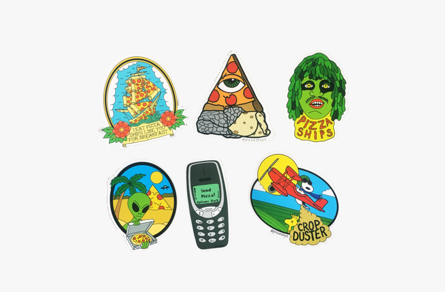 Pizza Ships Sticker Pack - Cartoon, Transparent Clipart