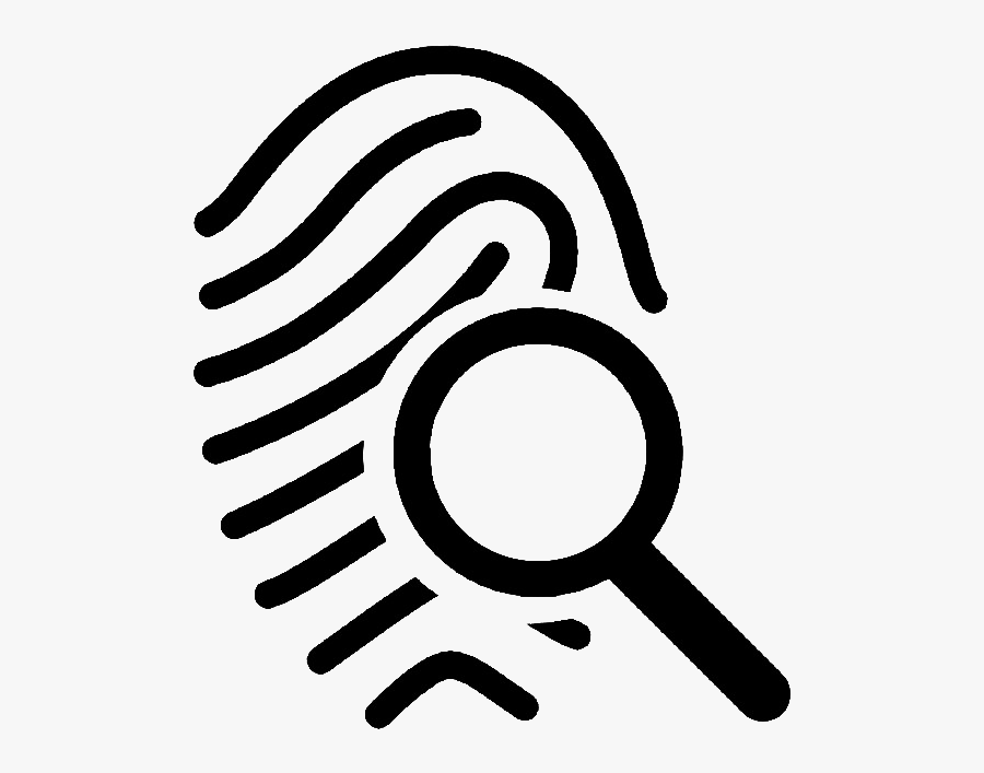 Magnifying Glass Fingerprint Icon, Transparent Clipart