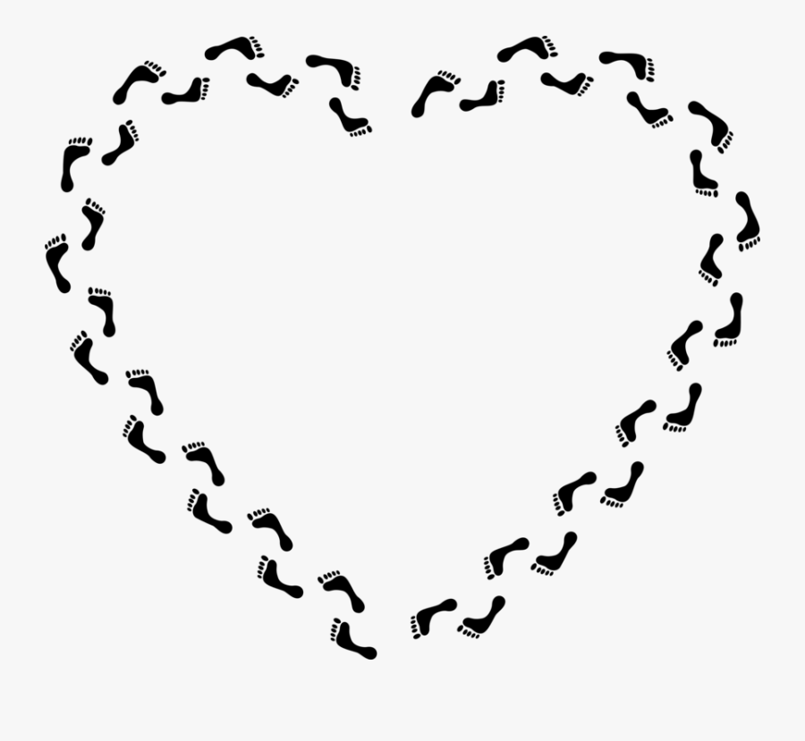 Feet Silhouette Heart - Circle, Transparent Clipart
