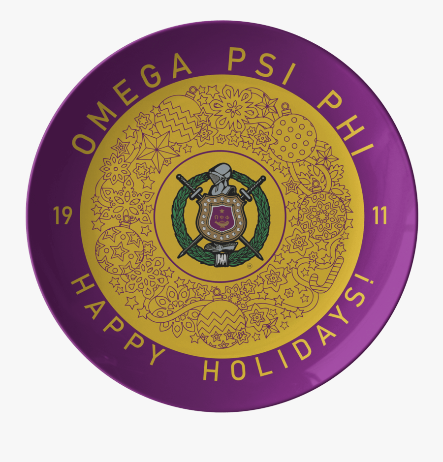 Omega Psi Phi Christmas Plate - Circle, Transparent Clipart