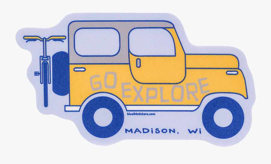 Cover Image For Blue 84 Jeep Go Explore Decal - Cartoon, Transparent Clipart