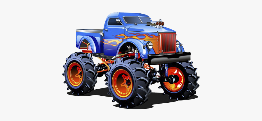 Pickup Truck Car Monster Truck Clip Art - Monster Jam Trucks Cartoon, Transparent Clipart