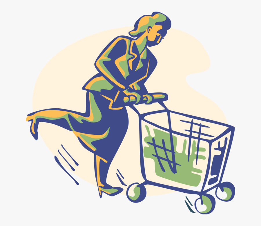 Vector Illustration Of Supermarket Grocery Shopper - Product, Transparent Clipart
