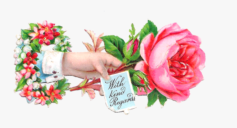 Transparent Victorian Roses Clipart - Thanks With Rose Flowers, Transparent Clipart