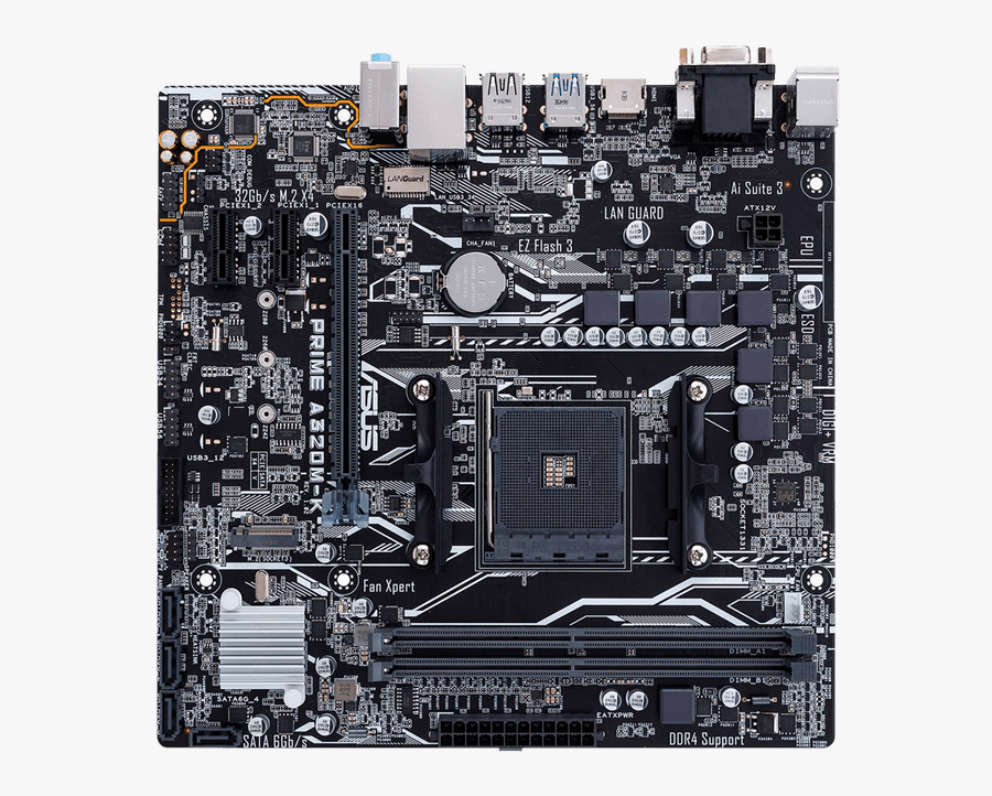 Motherboard Png Transparent Image - Motherboard Asus Prime A320m K, Transparent Clipart
