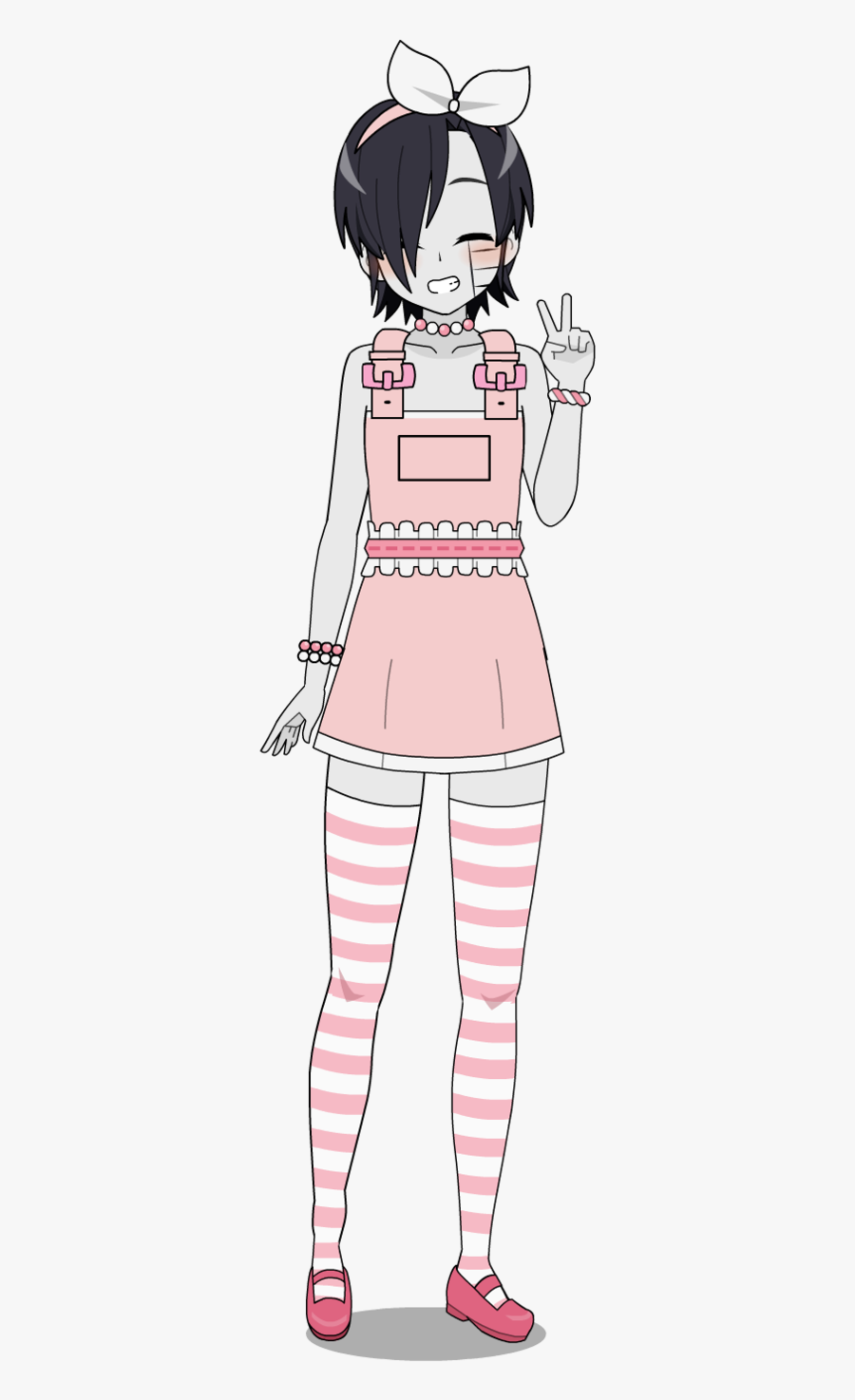 Clip Art Girl In Overalls - Kisekae Overalls Export, Transparent Clipart