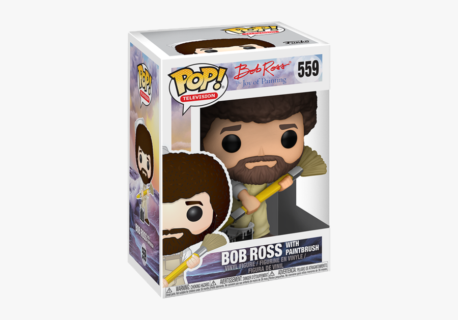 Bob Ross With Paintbrush Pop, Transparent Clipart
