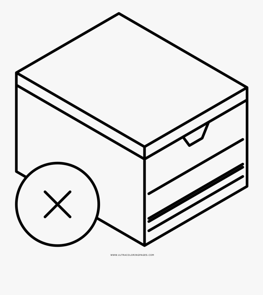 Cardboard Box Coloring Page - Box Coloring Page, Transparent Clipart