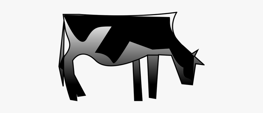 Vector Clip Art Of Greyscale Cow - Cattle, Transparent Clipart