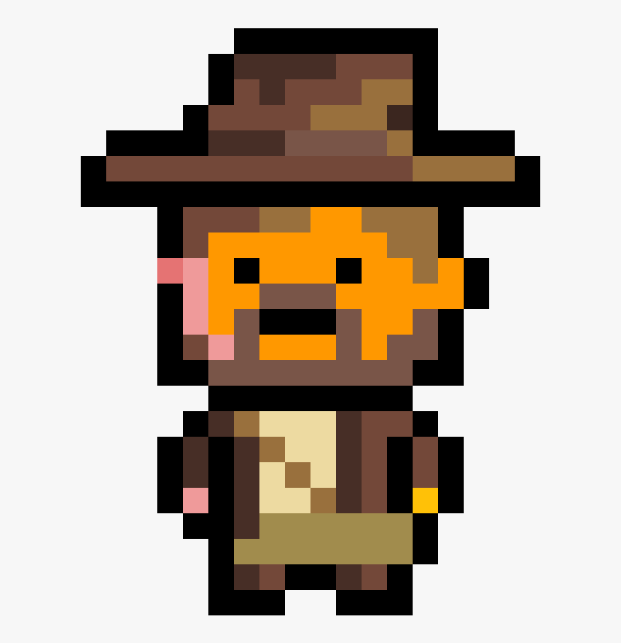 Indiana Jones Pixel Art, Transparent Clipart