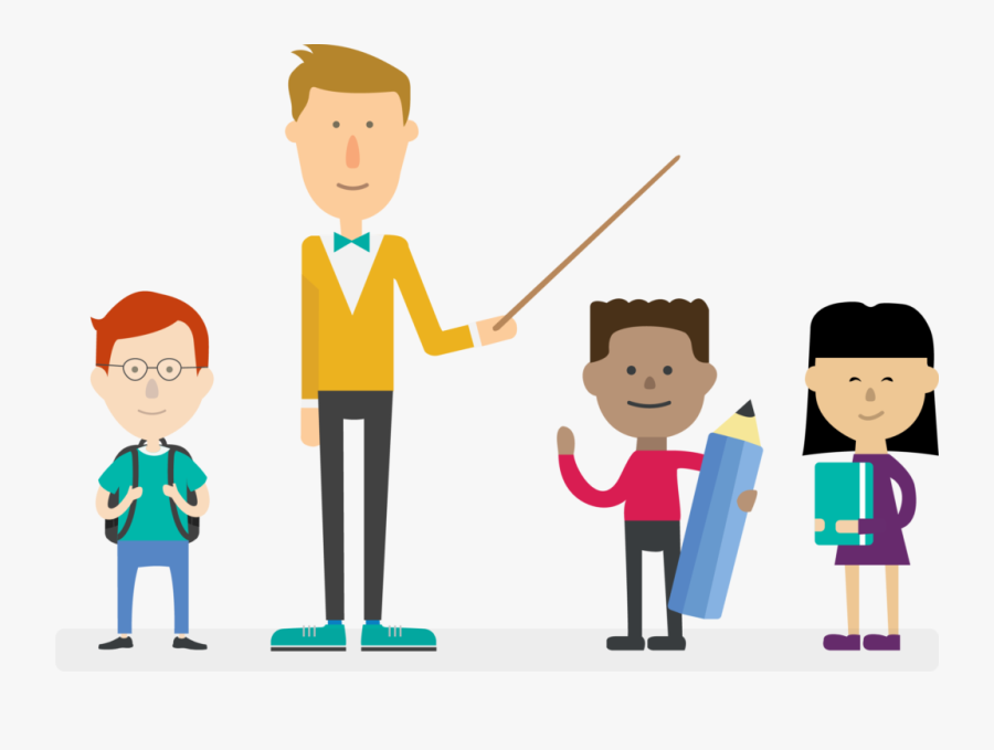 Smart 11 Tuition Teacher And Children - Tuition Children Cartoon Png, Transparent Clipart