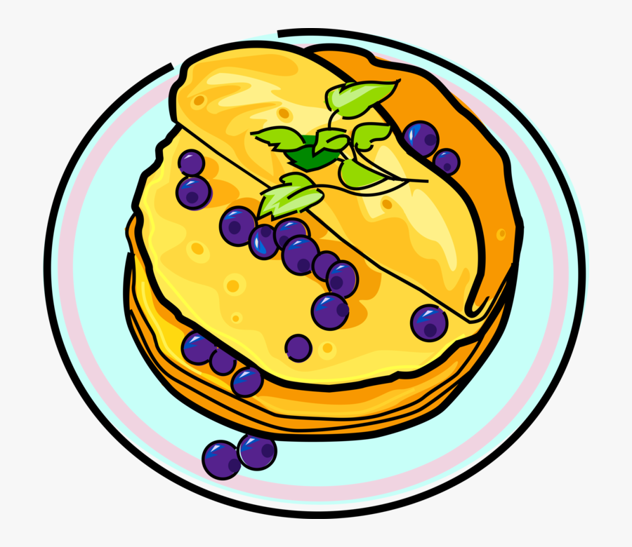 Blueberry Pancakes Clipart, Transparent Clipart
