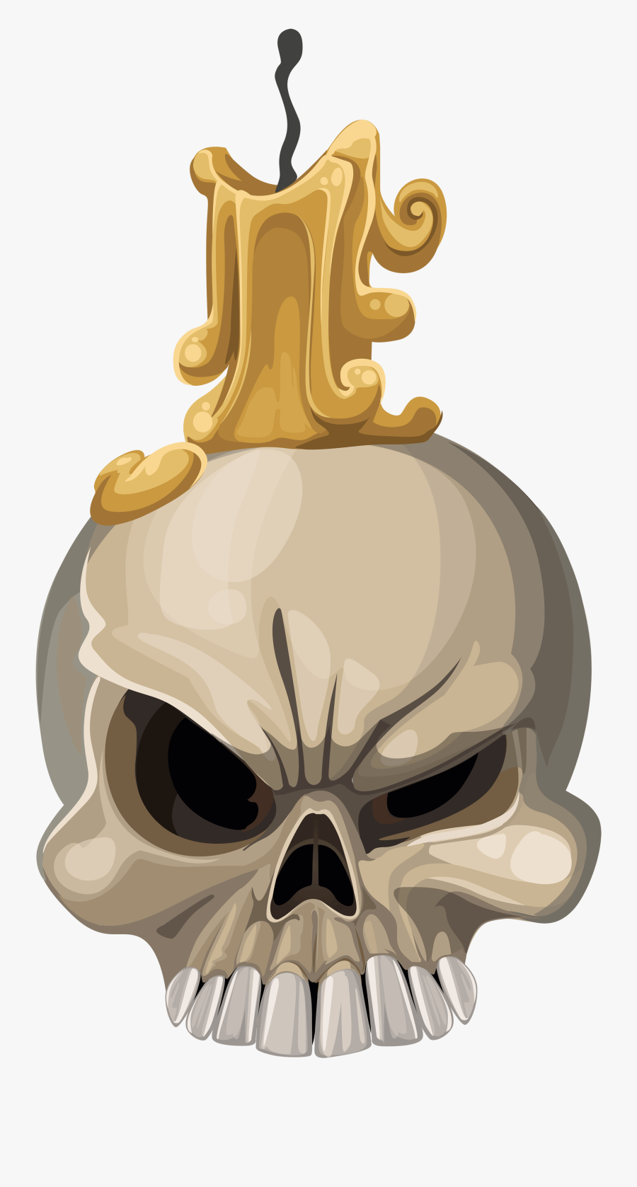 Halloween Skull With Candle Png Clipart Image - Halloween Candle Clipart, Transparent Clipart