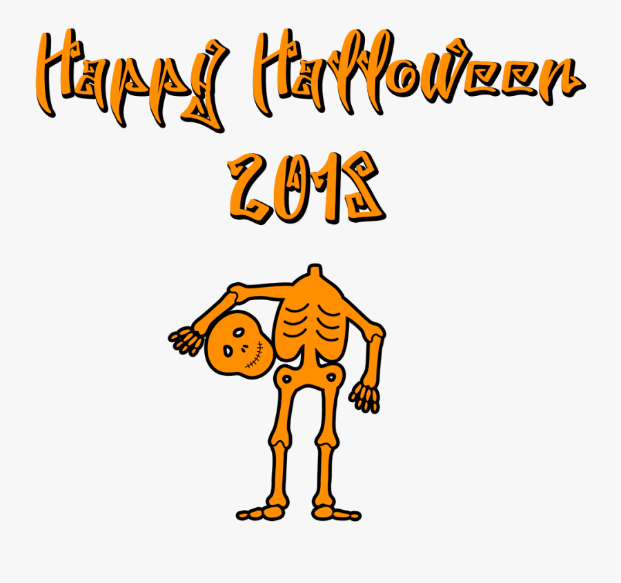 Happy Halloween 2018 Scary Font Skeleton - Happy Halloween Pumpkin Transparent, Transparent Clipart