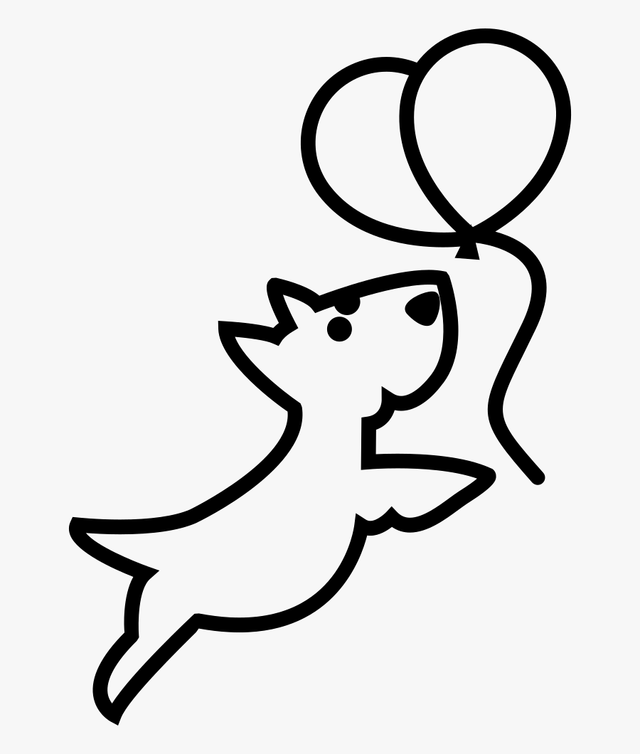 Balloon Svg String Outline - Small Dog Outline, Transparent Clipart