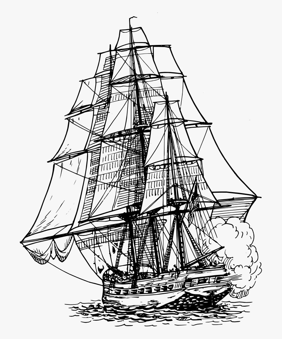 Frigate - Ship Drawing Png, Transparent Clipart