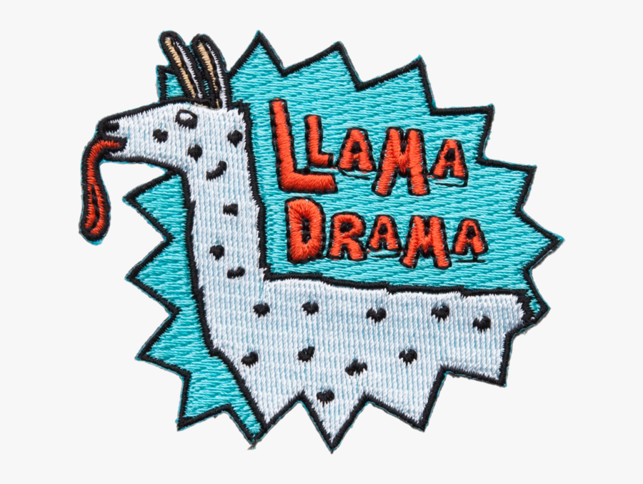 Llama Drama Patch - Llama Patch Logo, Transparent Clipart