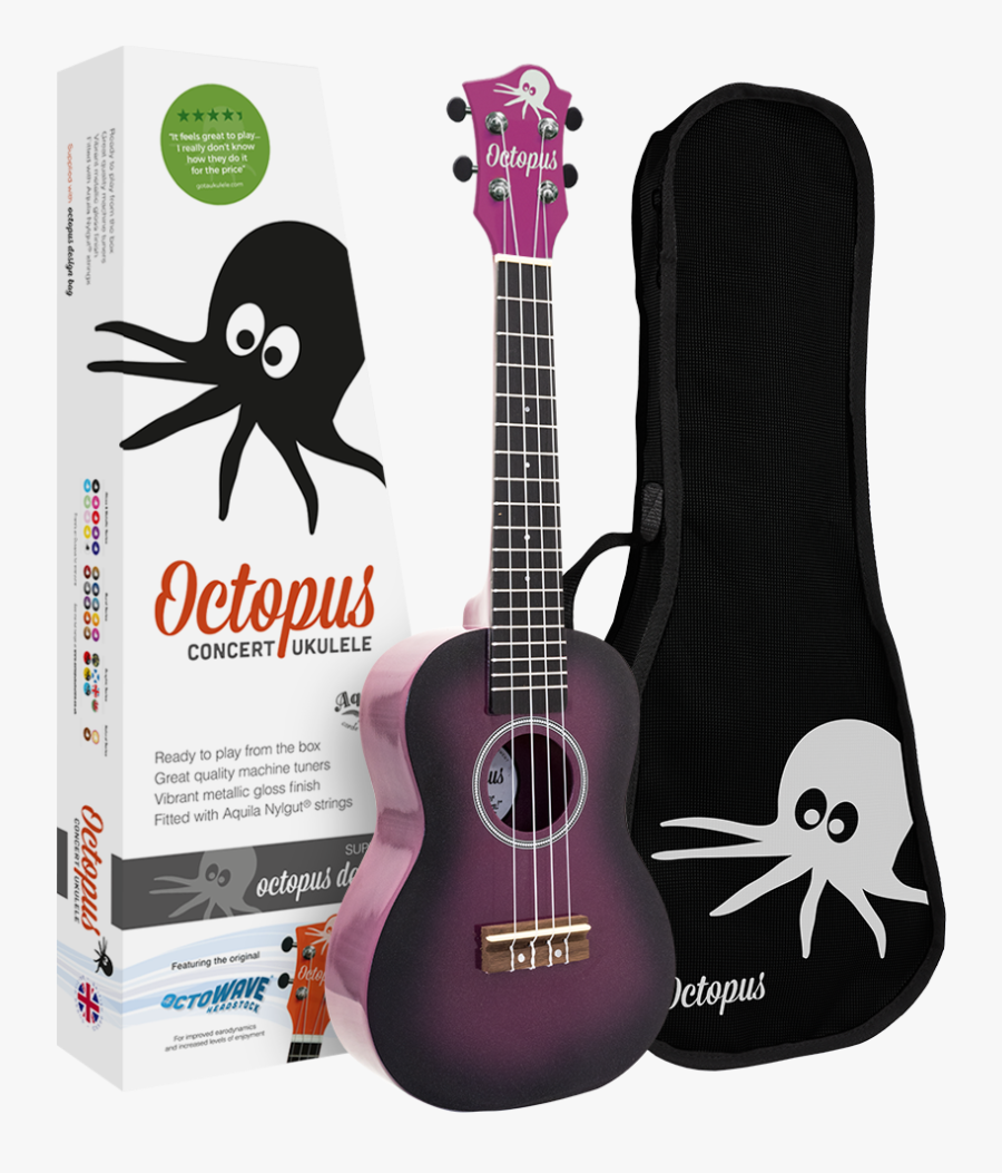 Purple Burst Octopus Ukulele, Transparent Clipart