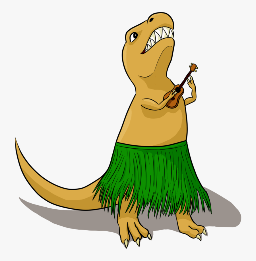 T Rex Playing Ukulele By Defy Gravity Clipart , Png - T Rex Playing A Ukulele, Transparent Clipart