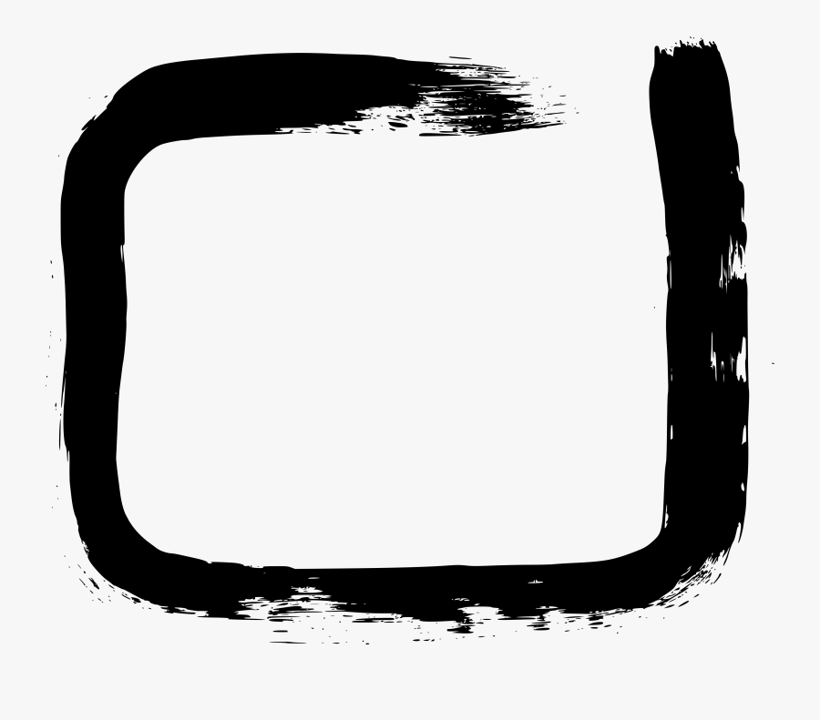 Grunge Brush Stroke Square Frame, Transparent Clipart