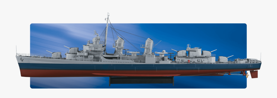 72 Us Fletcher Class Destroyer Arr - Guided Missile Destroyer, Transparent Clipart