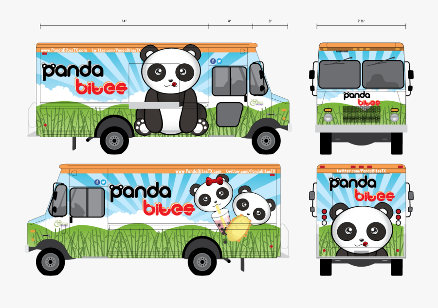 Clip Art Panda Bites On Behance - Food Truck Design 2d, Transparent Clipart